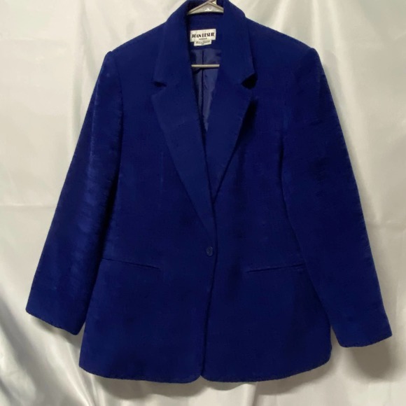 Joan Leslie Woman Blazer Jacket Blue Fully Lined Lightly Padded Shoulders 16W - Picture 1 of 8